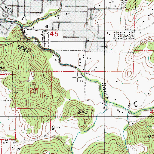 Topographic Map of Neal Lane Bridge, OR