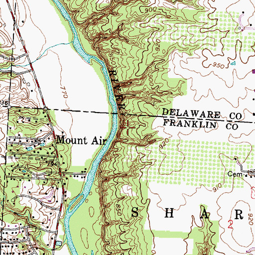 Topographic Map of Edward F Hutchins Nature Preserve, OH
