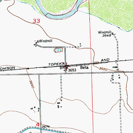 Topographic Map of Beta, CO