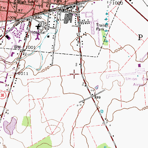 Topographic Map of Airport Park, OH