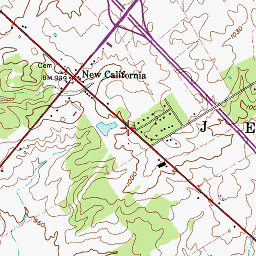 Topographic Map of Jerome Township Hall, OH
