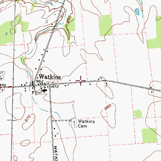 Topographic Map of Mill Creek Township Hall, OH