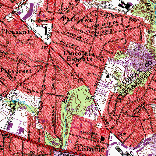 Topographic Map of Leary School of Virginia, VA