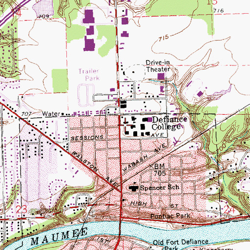 Topographic Map of Schauffler Hall, OH