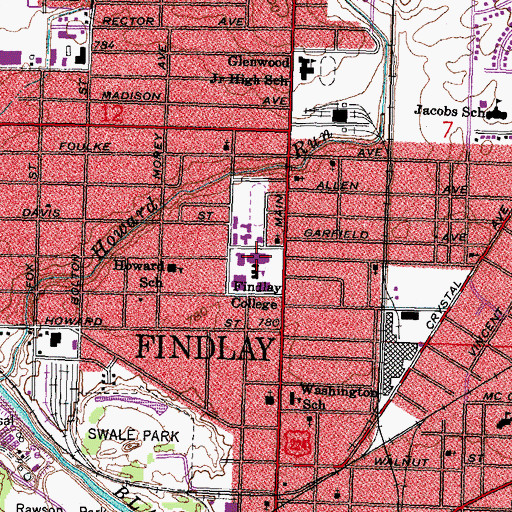 Topographic Map of Croy Physical Education Center, OH