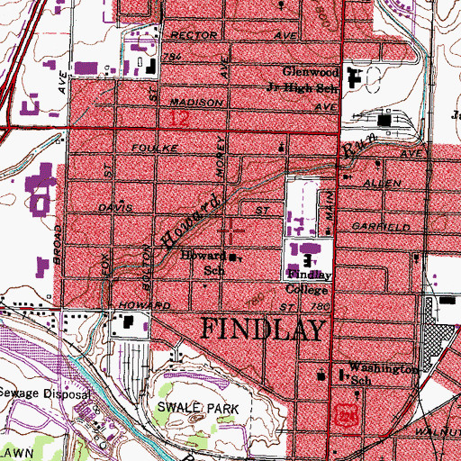 Topographic Map of Edward and Joyce Brewer Center for Health Sciences, OH