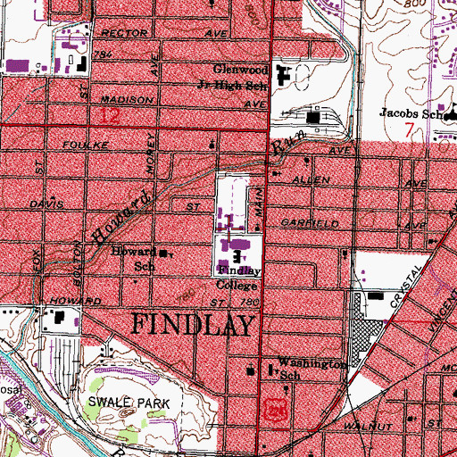 Topographic Map of Fox Residence Hall, OH
