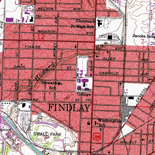 Topographic Map of North Cory Street Gazebo, OH