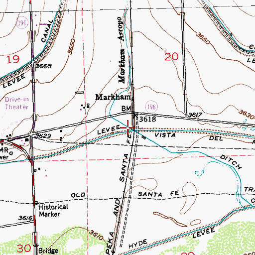 Topographic Map of Markham Arroyo, CO