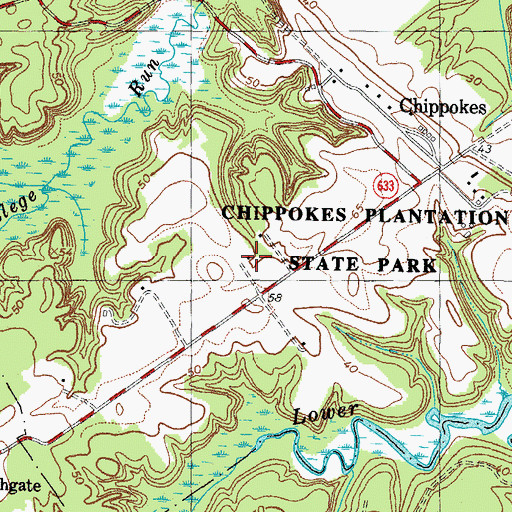 Topographic Map of Brown House, VA