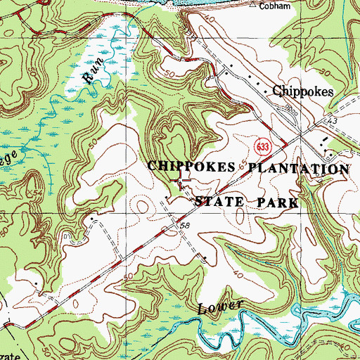 Topographic Map of Spratley House, VA