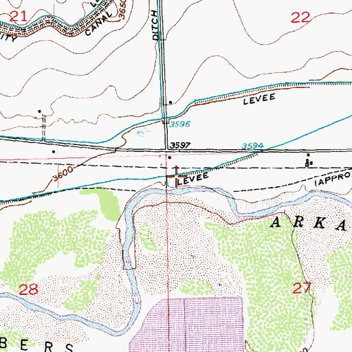 Topographic Map of Hyde Canal, CO