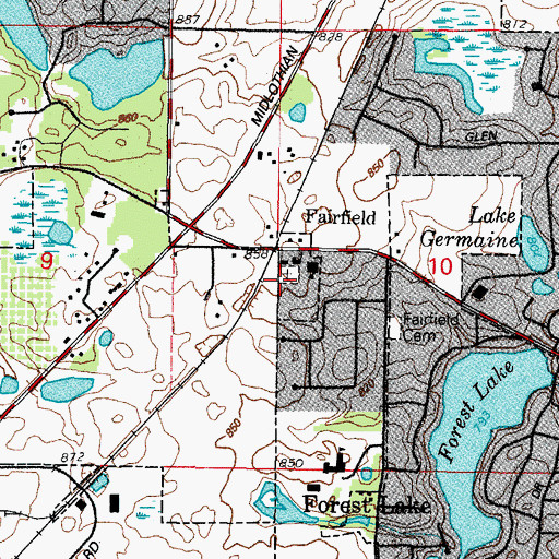 Topographic Map of Saint Matthew Lutheran Cemetery, IL