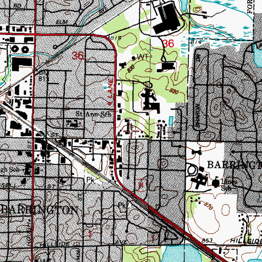 Topographic Map of Saint Paul Cemetery, IL