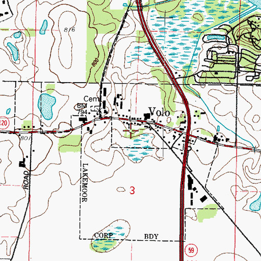 Topographic Map of Saint Peter Cemetery, IL