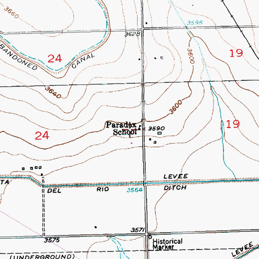 Topographic Map of Paradox School, CO