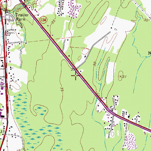 Topographic Map of Tabb Library, VA
