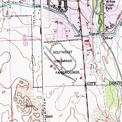 Topographic Map of Southeast Colorado Fairgrounds, CO