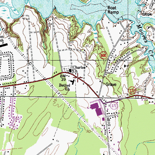 Topographic Map of Bethel Baptist Pre-school, VA