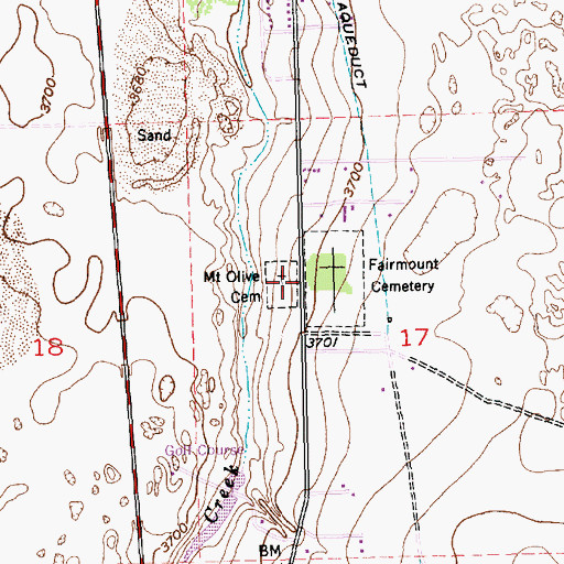 Topographic Map of Mount Olive Cemetery, CO