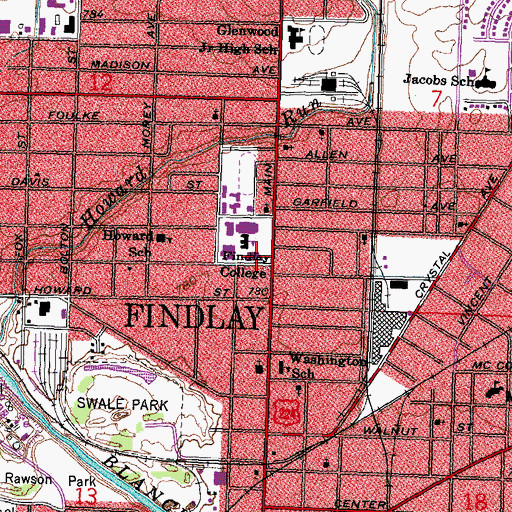 Topographic Map of Shafer Library, OH
