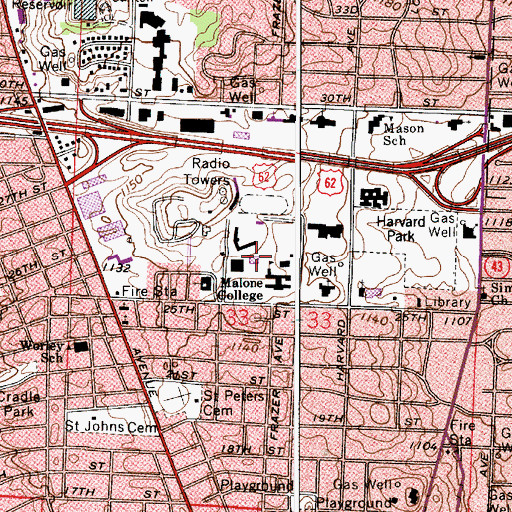 Topographic Map of Everett L Cattell Library, OH