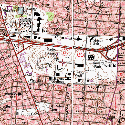 Topographic Map of Haviland Hall, OH