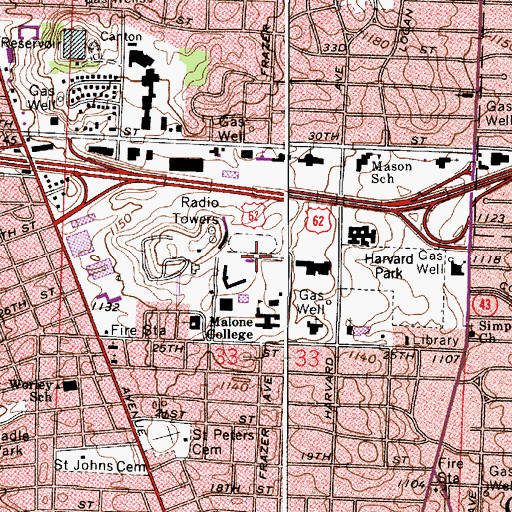 Topographic Map of Heritage Hall, OH
