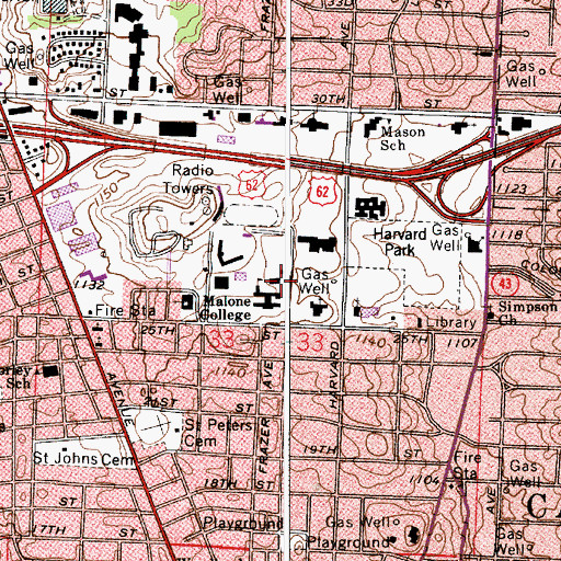 Topographic Map of Timken Science Hall, OH