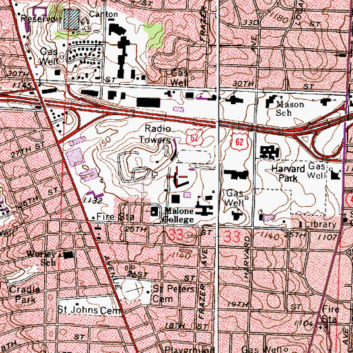 Topographic Map of Woolman Hall, OH