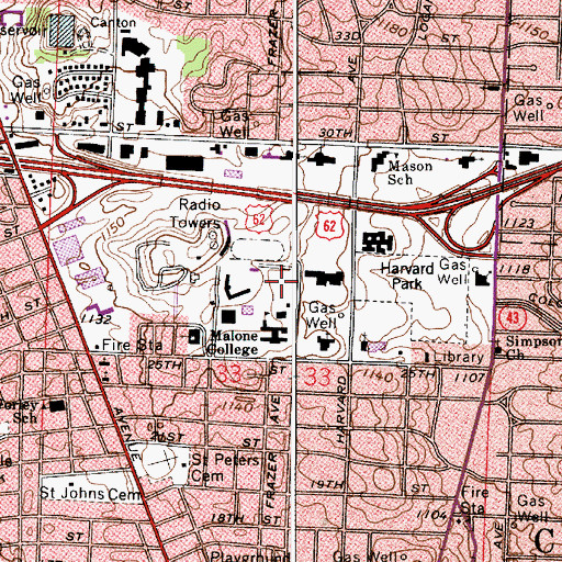 Topographic Map of Robert W Starcher Baseball Field, OH