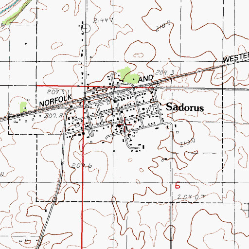 Topographic Map of Saint Pauls Lutheran Church, IL