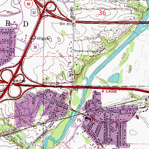 Topographic Map of Cherry Valley Cemetery, IL