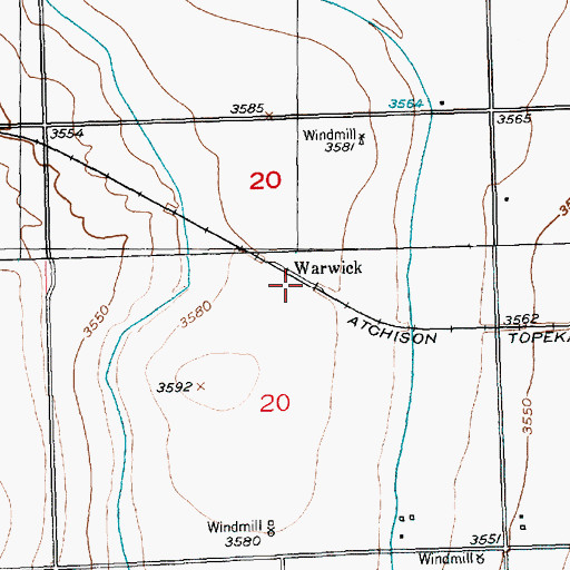 Topographic Map of Warwick, CO