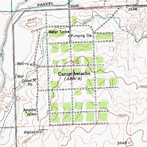Topographic Map of Granada Relocation Center (historical), CO