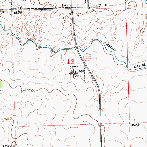 Topographic Map of Hillside Cemetery, CO