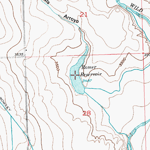 Topographic Map of Romer Reservoir, CO