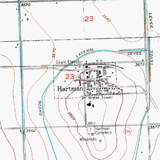 Topographic Map of Hartman, CO