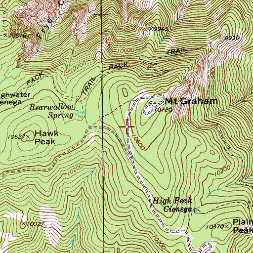 Topographic Map of Red Squirrel Refugium Area, AZ