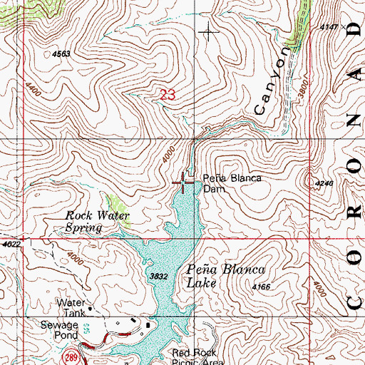Topographic Map of Pea Blanca Dam, AZ
