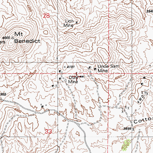Topographic Map of Dura Mine, AZ
