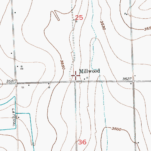 Topographic Map of Millwood, CO