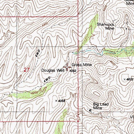 Topographic Map of Gross Mine, AZ