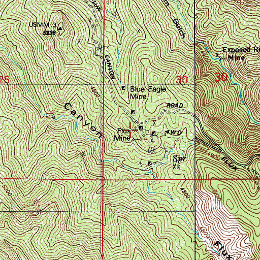 Topographic Map of Flux Mine, AZ