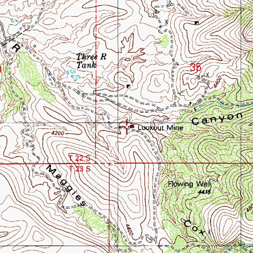 Topographic Map of Lookout Mine, AZ