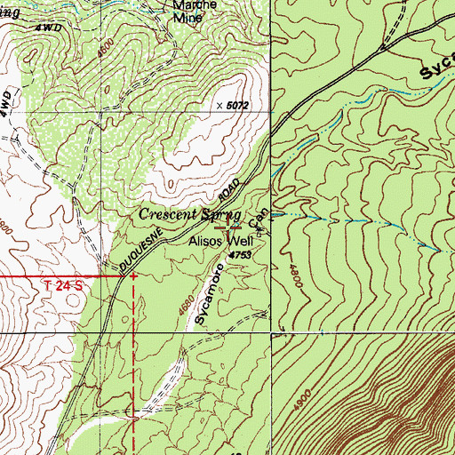 Topographic Map of Crescent Spring, AZ