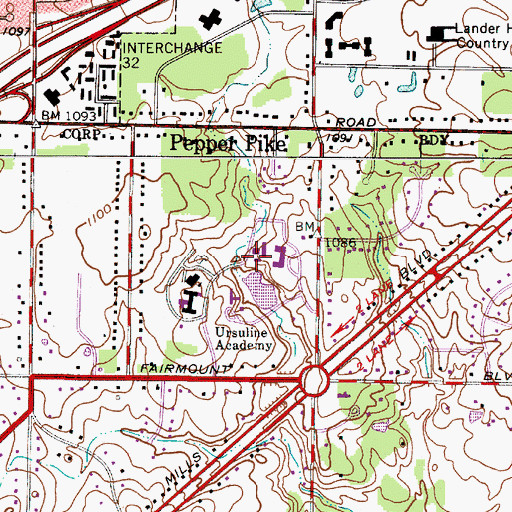 Topographic Map of Matthew O'Brien Campus Center, OH