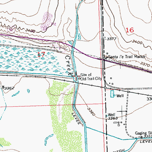 Topographic Map of Site of Old Trail City, CO