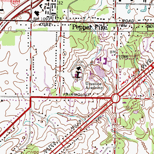 Topographic Map of Sophia Center, OH