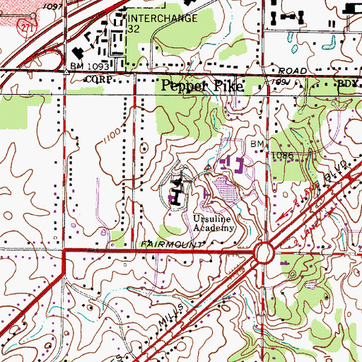Topographic Map of Wasmer Gallery, OH